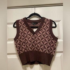 Brown sweater vest